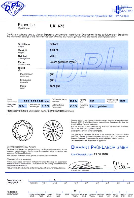 Foto 9 - Diamant 1,045 Einkaräter Brillant DPL Zertifikat I VVS2, D6072