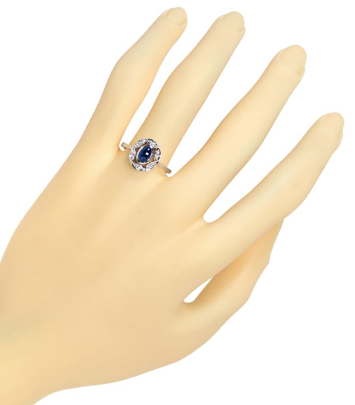 Foto 4 - Diamantring 0,6ct blauer Saphir und Diamanten-Weißgold, Q0780