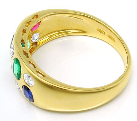 Foto 3 - Diamant Safire Rubine Smaragde Band Ring 18K, S8949
